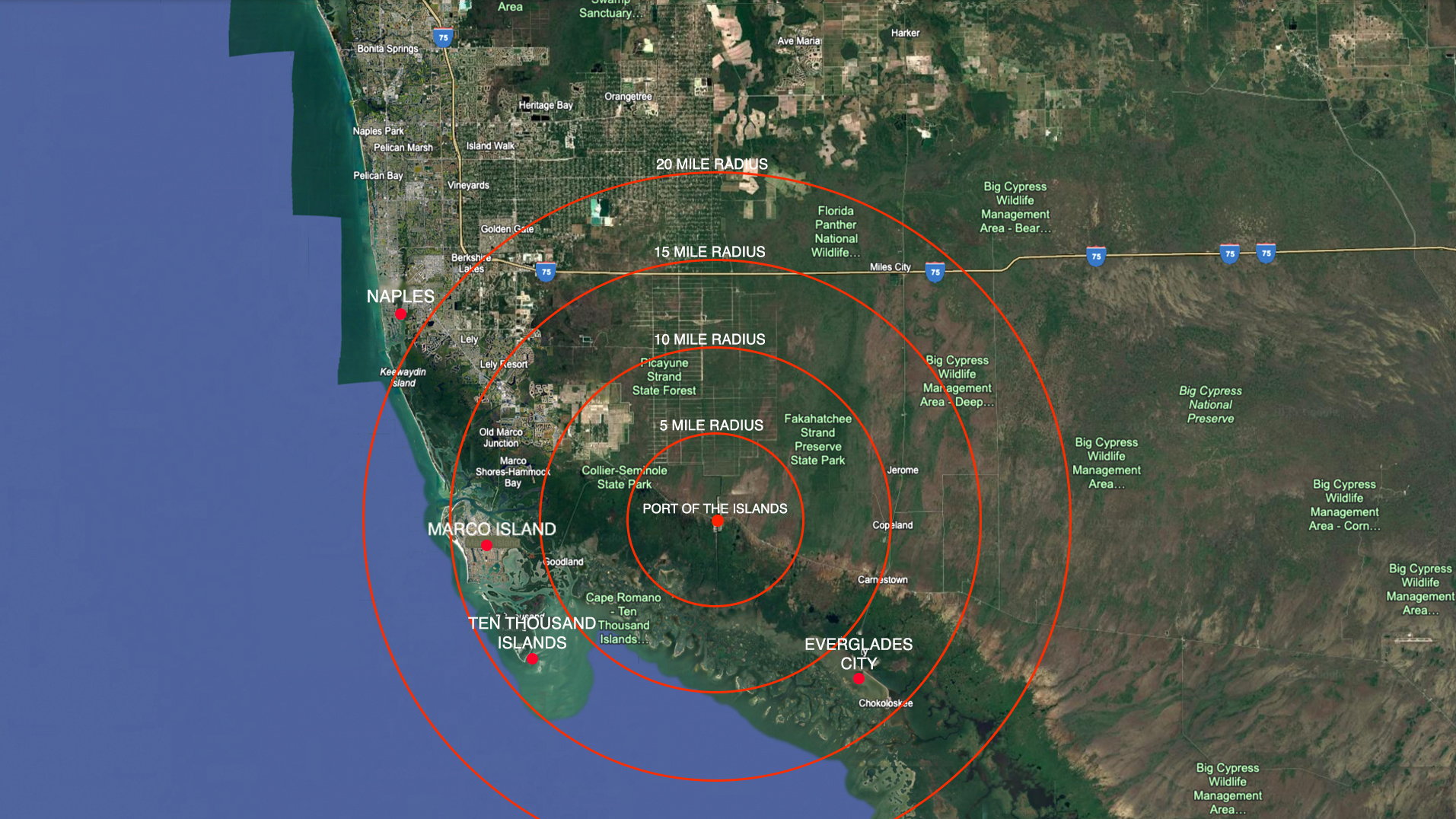 MAP WITH CIRCLES